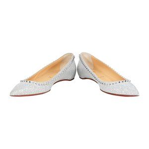 Christian Louboutin Anjalina Spike Silver Flats